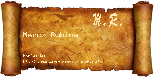 Mercz Rubina névjegykártya